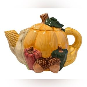 1993 Wang's International Inc Ceramic Pumpkin Teapot